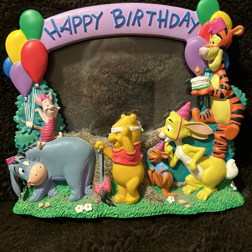 Disney Winnie the Pooh Happy Birthday Frame 6 1/2 by 6 1/2 - Picture 2 of 9